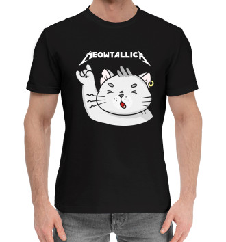 Мужская Хлопковая футболка Meowtallica