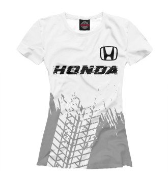Женская Футболка Honda Speed Tires (белый фон)