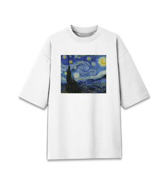 Мужская Хлопковая футболка оверсайз Звездное небо