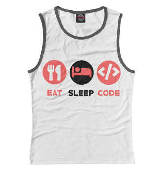 Женская Майка Eat sleep code