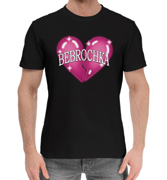 Мужская Хлопковая футболка Bebrochka чёрный фон