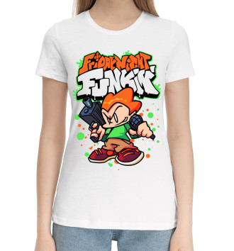 Женская Хлопковая футболка Friday Night Funkin, Пико