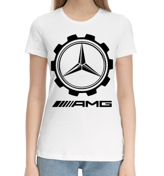 Женская Хлопковая футболка Мерседес AMG