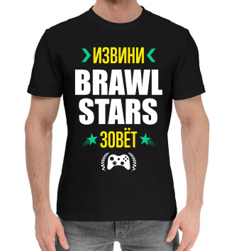 Мужская Хлопковая футболка Извини Brawl Stars Зовет
