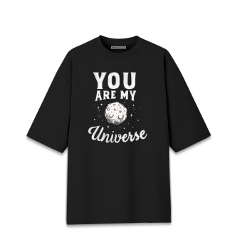 Мужская Хлопковая футболка оверсайз You are my universe