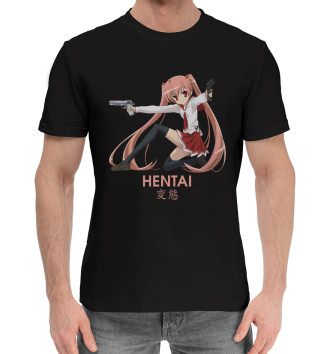 Мужская Хлопковая футболка Hentai