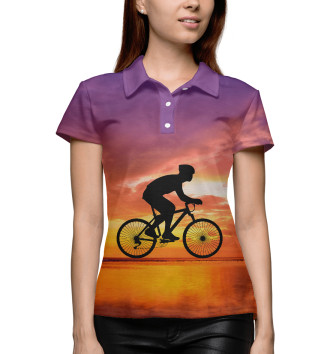 Женское Поло Велосипед на закате
