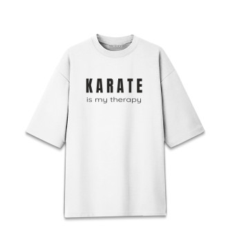 Мужская Хлопковая футболка оверсайз Карате - моя терапия