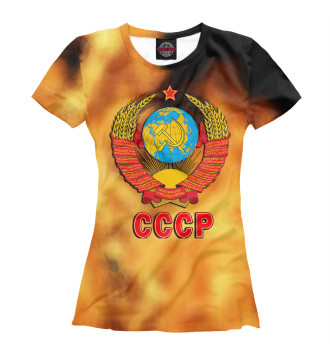 Женская Футболка СССР | USSR (огонь)