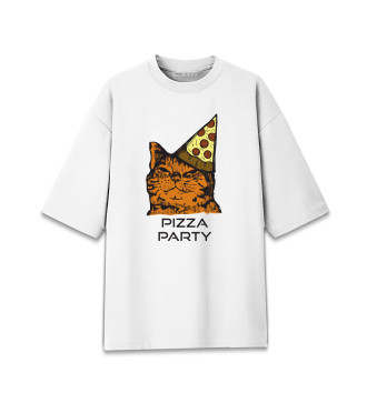 Женская Хлопковая футболка оверсайз Pizza Party