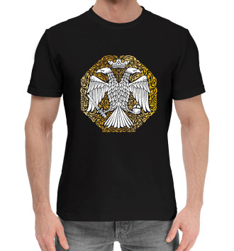 Мужская Хлопковая футболка Византийский двуглавый орёл