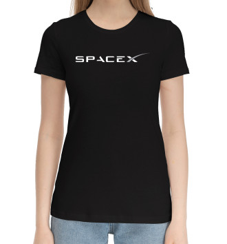 Женская Хлопковая футболка SPACEX.