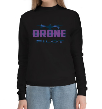 Женский Хлопковый свитшот Drone Pilot