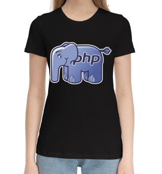 Женская Хлопковая футболка Php elephant