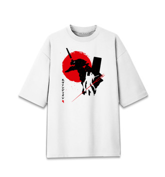 Женская Хлопковая футболка оверсайз Neon Genesis Evangelion