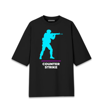 Женская Хлопковая футболка оверсайз Counter Strike Gaming top