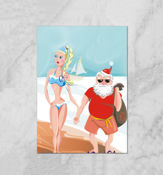Плакат Дед Мороз и Снегурочка