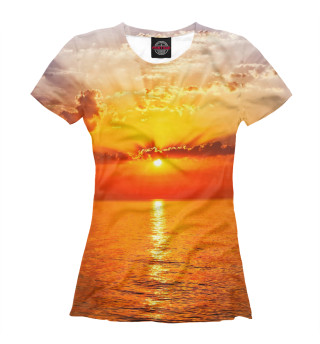 Женская футболка Потрясающий закат на море