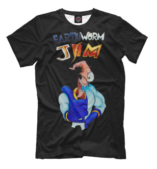 Мужская футболка Earth Worm Jim Black