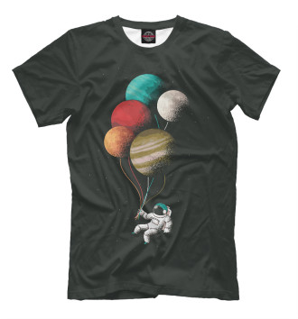 Футболка для мальчиков Космонавт в космосе с планетами