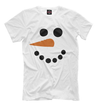 Мужская футболка Снеговик минимализм
