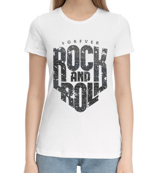 Женская Хлопковая футболка Rock and roll!