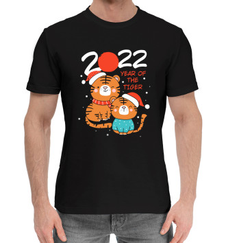 Мужская Хлопковая футболка 2022 year of the tiger