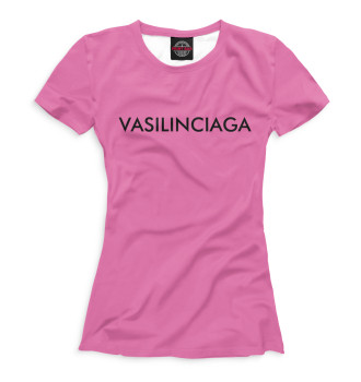 Женская Футболка Vasilinciaga розовый фон
