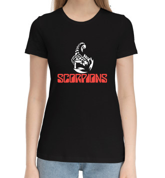 Женская Хлопковая футболка Scorpions