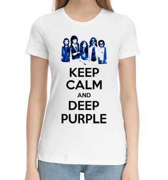 Женская Хлопковая футболка Слушай Deep Purple