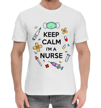 Мужская Хлопковая футболка Медсестра