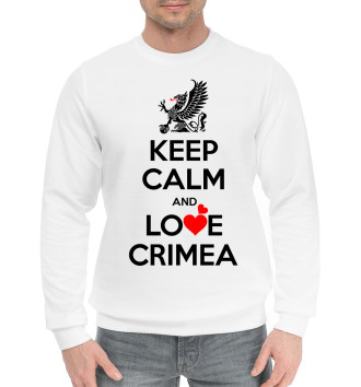 Мужской Хлопковый свитшот Будь спок и люби Крым