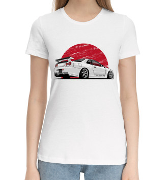 Женская Хлопковая футболка Nissan Skyline