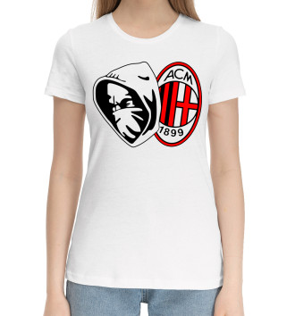 Женская Хлопковая футболка AC Milan