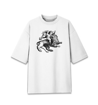 Мужская Хлопковая футболка оверсайз Angel & Lion