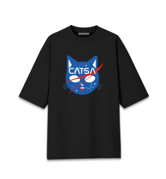 Женская Хлопковая футболка оверсайз Catsa