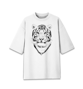 Хлопковая футболка оверсайз для девочек Год Тигра