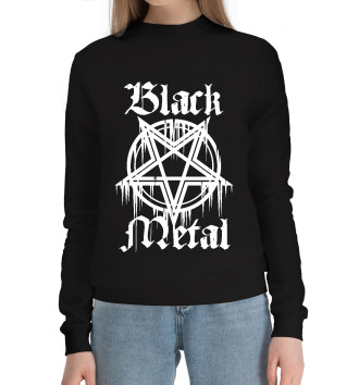 Женский Хлопковый свитшот Black metal