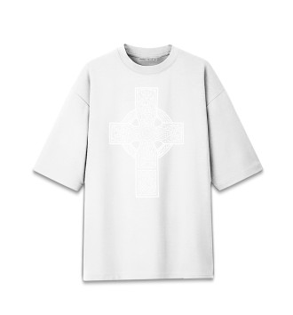 Мужская Хлопковая футболка оверсайз Кельтика - кельтский крест