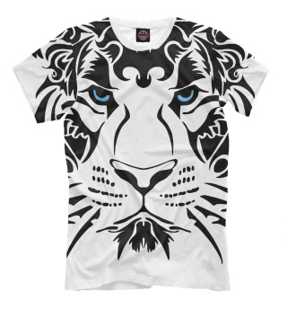 Мужская футболка Водяной голубоглазый тигр