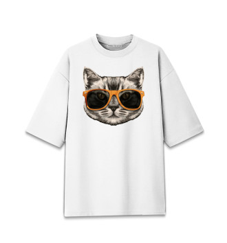 Мужская Хлопковая футболка оверсайз Коты