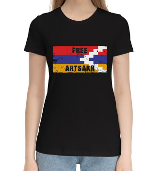 Женская Хлопковая футболка Free Artsakh