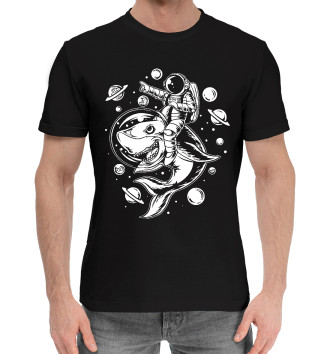 Мужская Хлопковая футболка Space shark