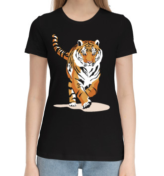 Женская Хлопковая футболка Властный хозяин джунглей