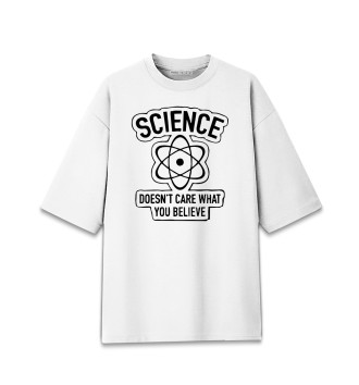Мужская Хлопковая футболка оверсайз Mathematics and physics Science doesnt care