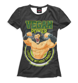 Женская Футболка Vegan Power