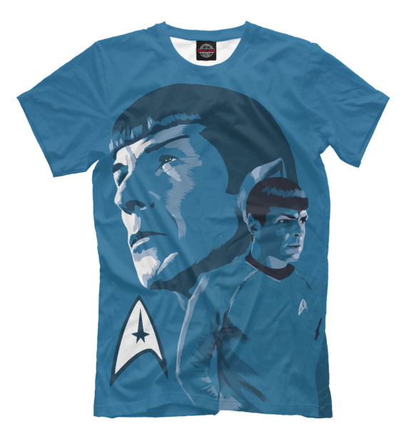 Мужская футболка с изображением Star Trek цвета Грязно-голубой