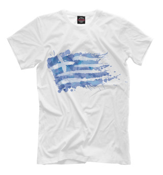 Мужская футболка Греческий флаг Splash
