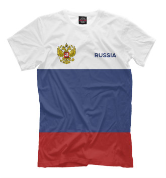 Мужская Футболка Russia Tricolour