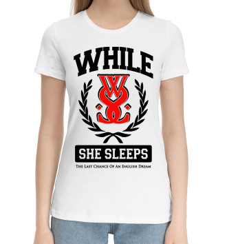 Женская Хлопковая футболка While She Sleeps